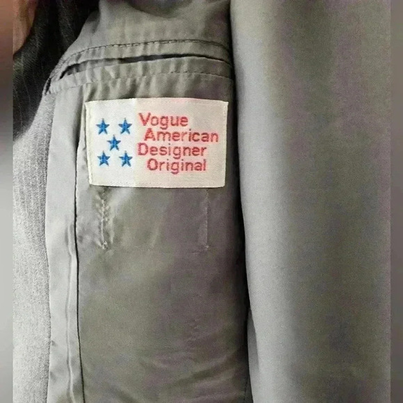 Vintage Vogue American  Designer Original Pinstripe Men's Blazer Jacket Academia - Picture 7 of 7